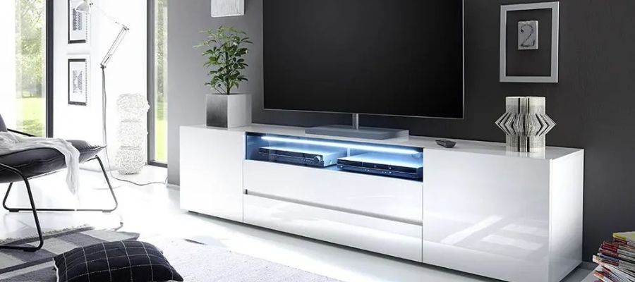 میز تلویزیون چوبی ساده و مینیمال مناسب دکوراسیون مدرن