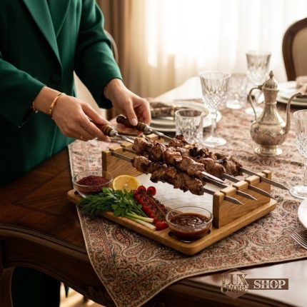 سینی مزه کباب خوری کد 100022 _ سینی سرو کباب و چنجه چوبی